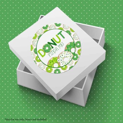 Donut Pinch Me St. Patrick's Day Party Favor Stickers - image2